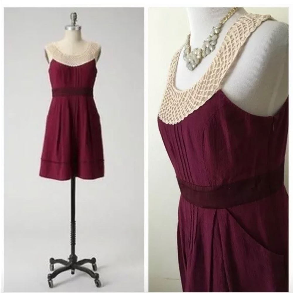 Anthropologie Floreat Betine Lattice Dress